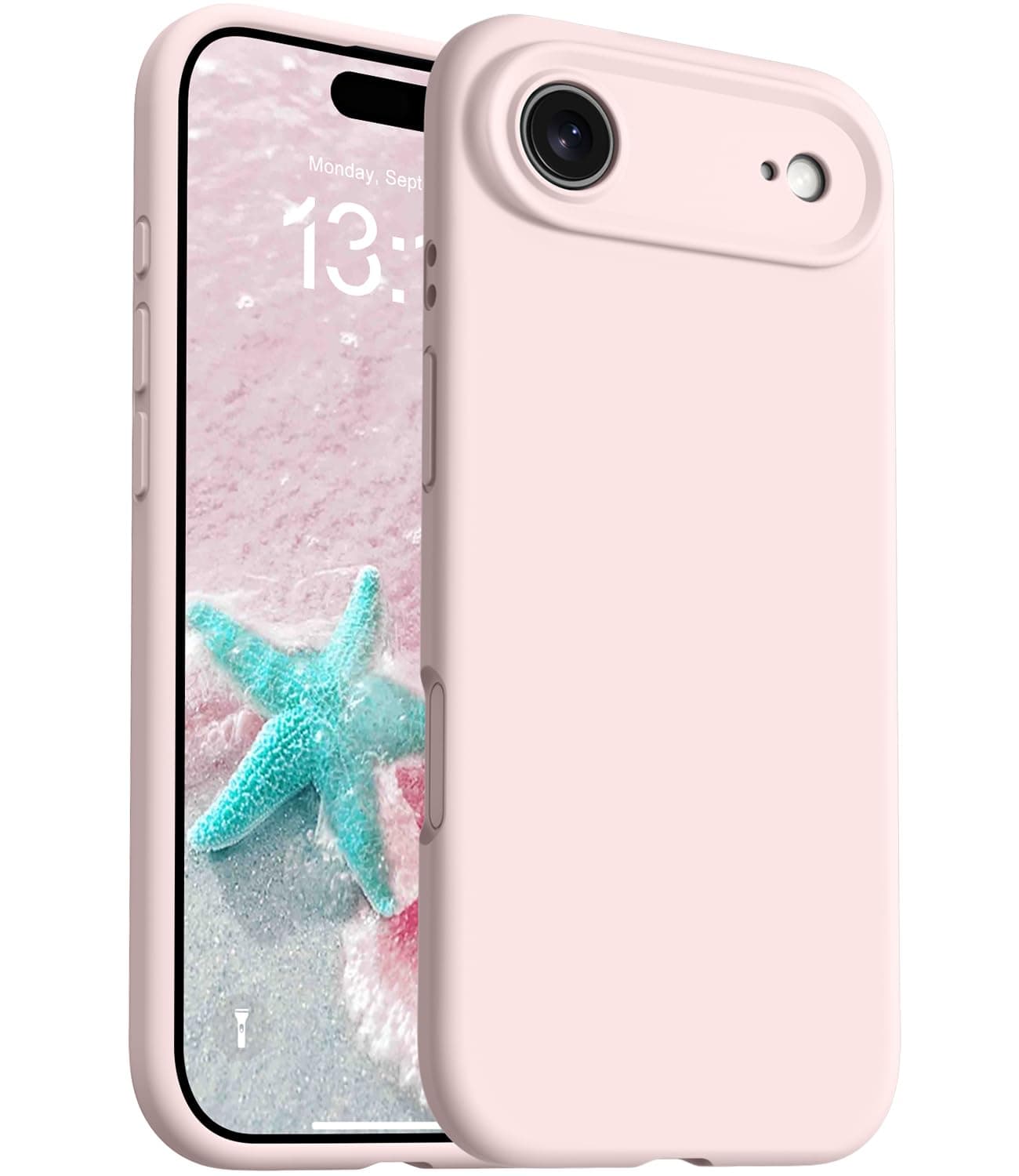 OTOFLY Magnetic for iPhone 17 Air Case,Compatible with Magsafe,Classic Liquid Silicone Mobile Phone Case,Integrated Camera Control Button,Anti-Scratch Microfiber Lining, Chalk Pink