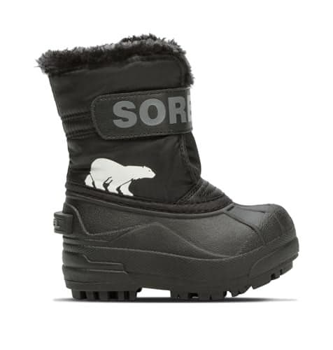 SOREL Toddler's Snow Commander Boot - Black, Charcoal - 6