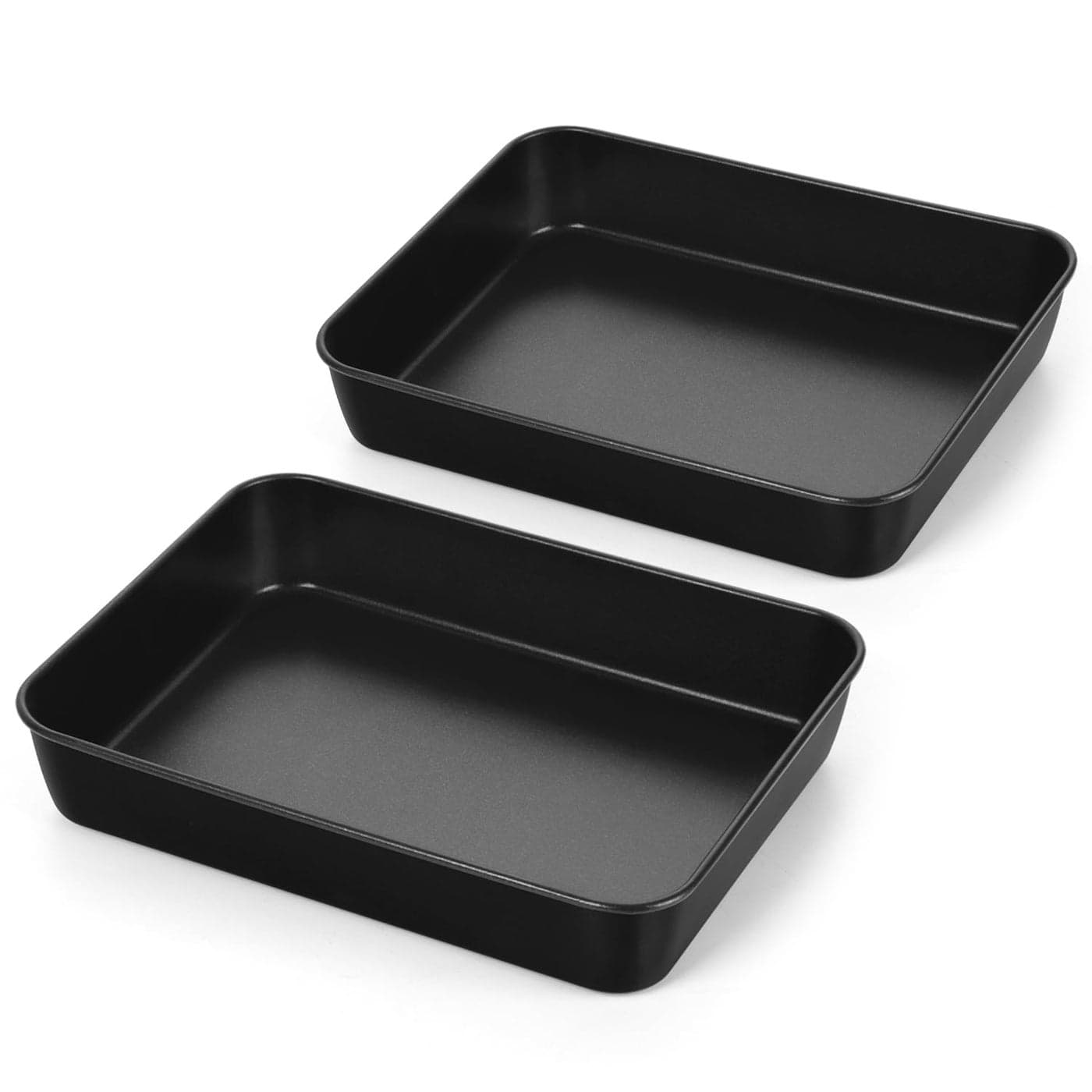 HaWare Mini Baking Tray NonStick Stainless Steel Oven Baking Sheet Pan Set of 2 Rectangle Deep Cake Tin for Roasting Baking Serving 235x175x5cm Healthy NonToxic Rust Resistant Black
