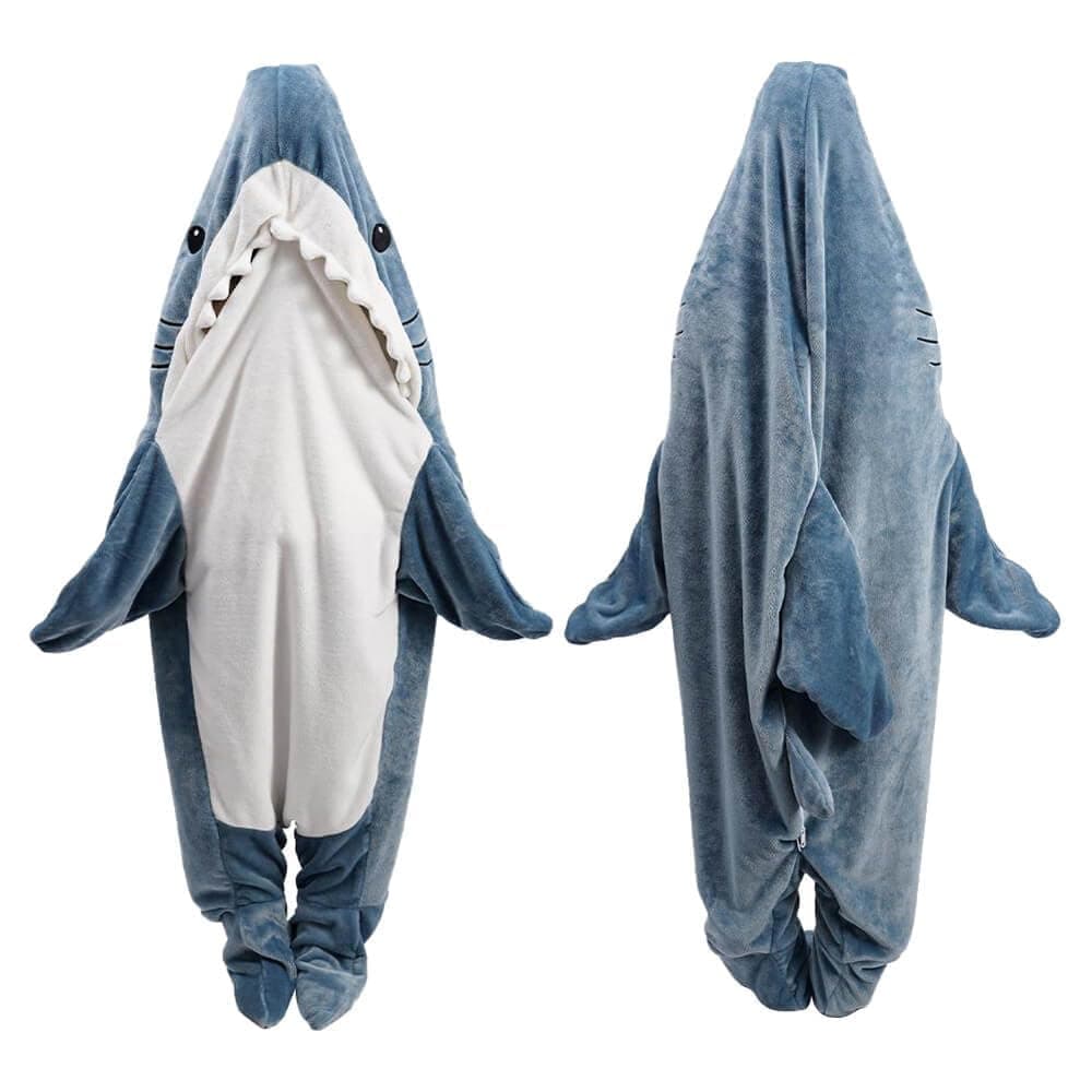 inkArts Shark Blanket Hoodie Adult Wearable Shark Blanket Shark Sleeping Bag Soft Cozy Warm Flannel Hoodie Shark Blanket Onesie