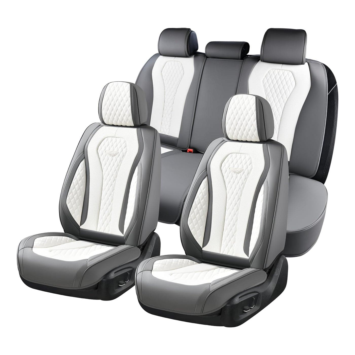 Coverado Seat Covers Car Seat Covers Full Set White Car Seat Cover Car Seat Cushion Waterproof Front Seats Back Seat Covers Luxury Seat Cover Car Seat Protector Universal Fit Most Cars