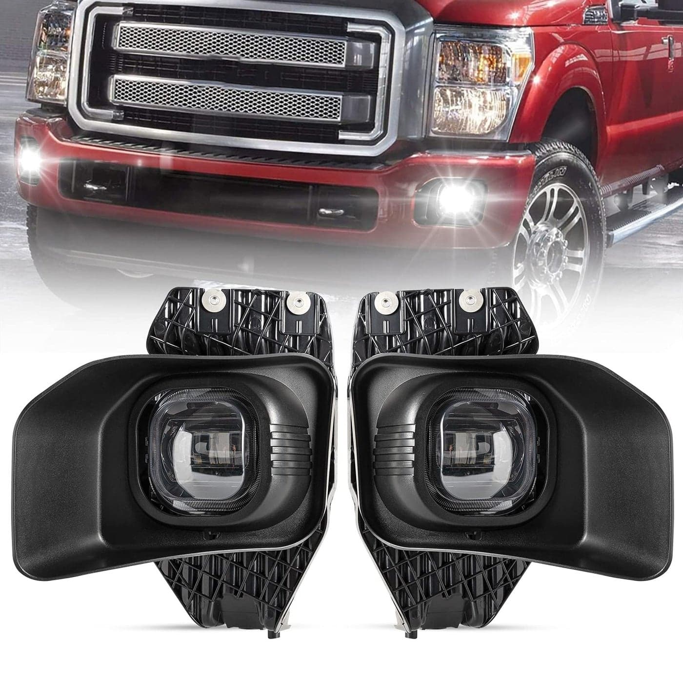 BUNKER INDUST LED Fog Lights for Ford F250F350F450 2011 2012 2013 2014 2015 2016 Bumper Driving Fog lamp Kit Complete Set Fog Light with Mounting Kit and Bezel Cover