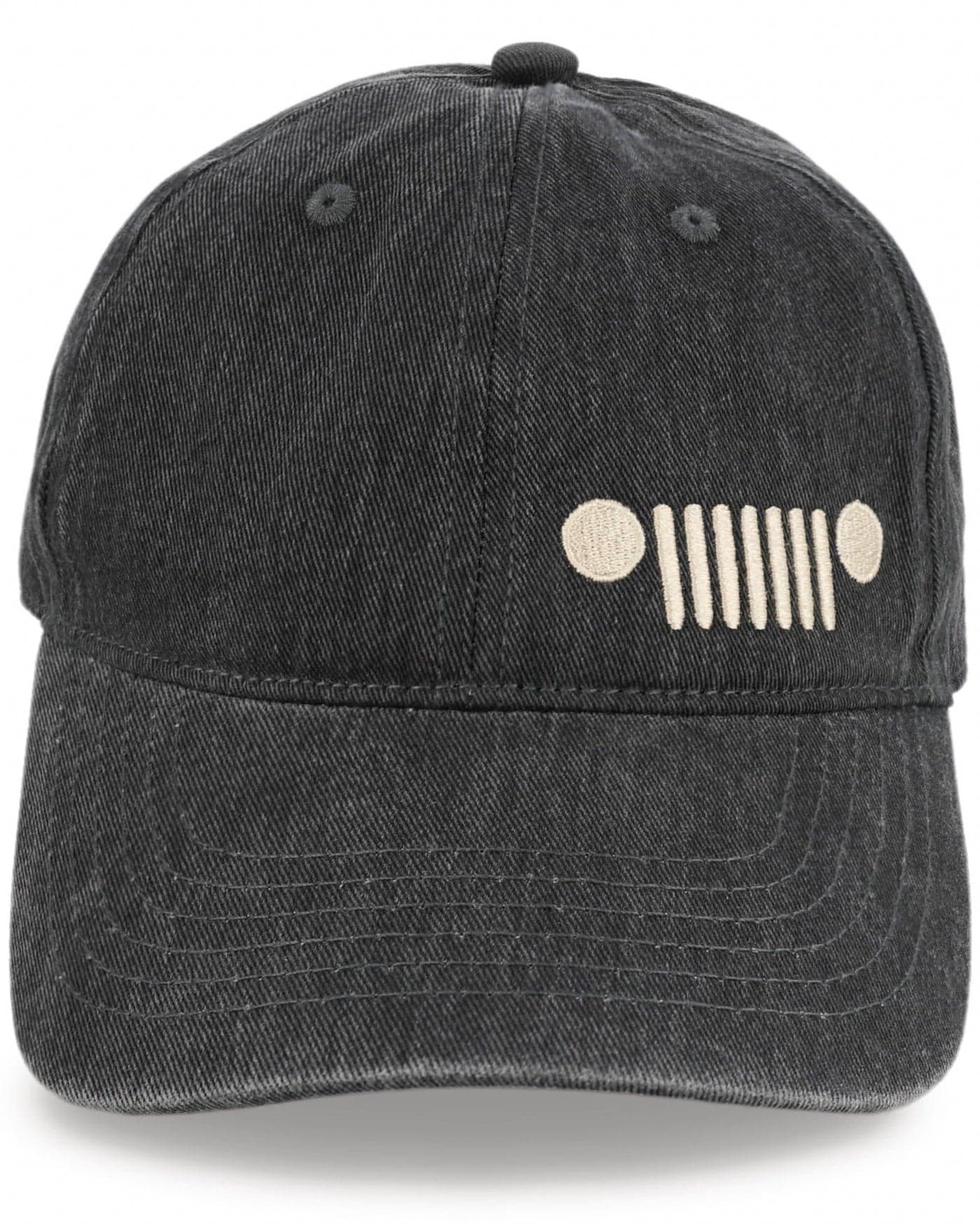 Grille Logo Garment Washed Hat Black