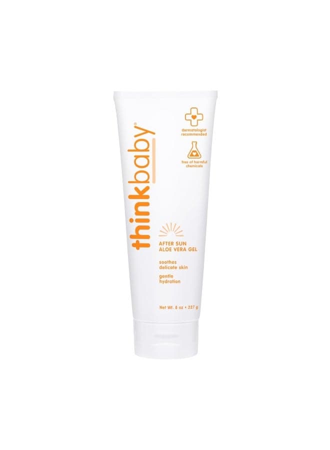 THINK Thinkbaby Aloe Vera Gel, After Sun Relief, 8 Fl Oz, EWG Verified Natural After Sun Skincare for Face & Body - Hydrating, Soothing & Moisturizing Sunburn Solution for Babies & Toddlers