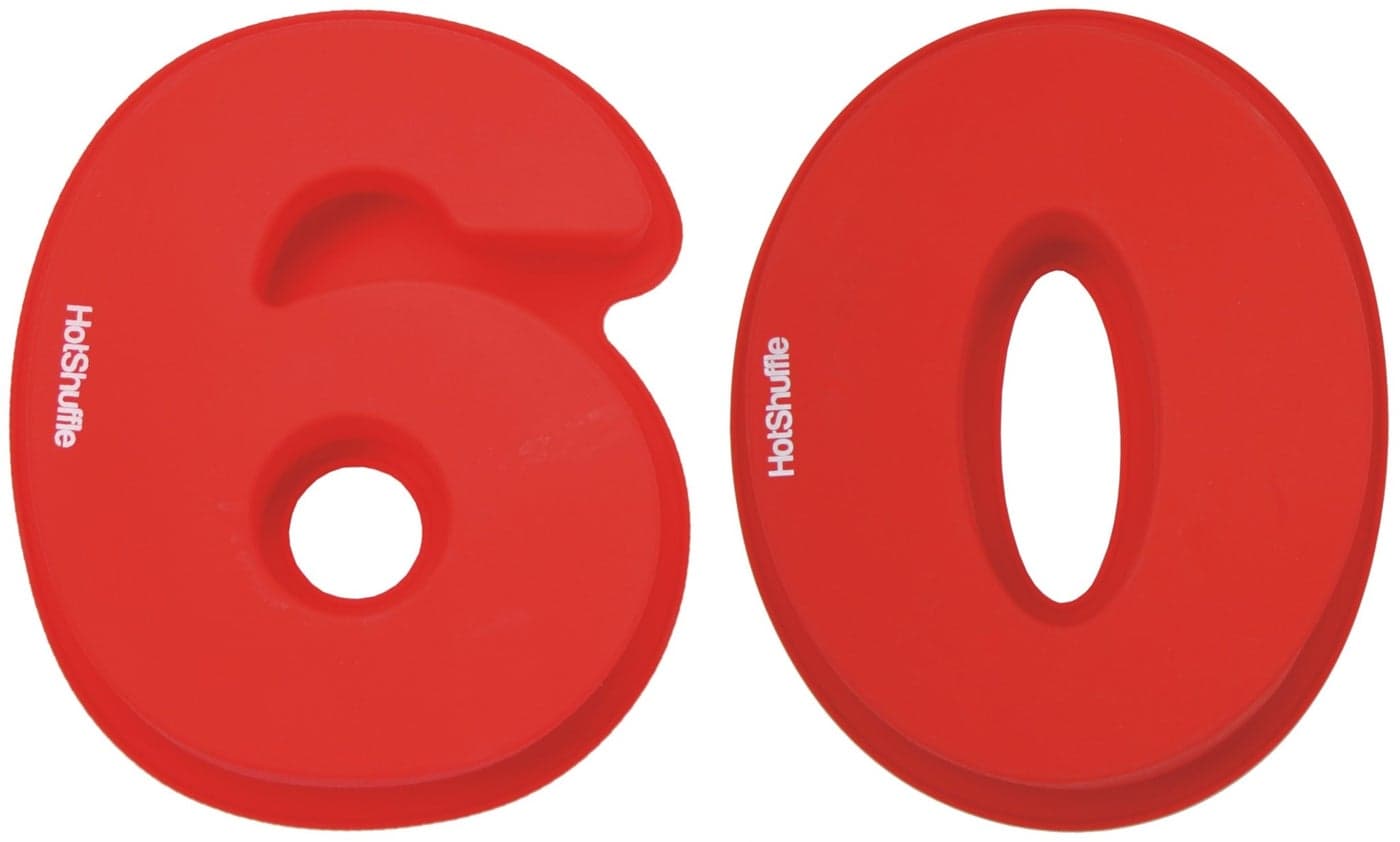 Large Silicone Number 60 Cake Pan Tin Mould 60th Birthday Diamond Wedding Anniversary 6 0