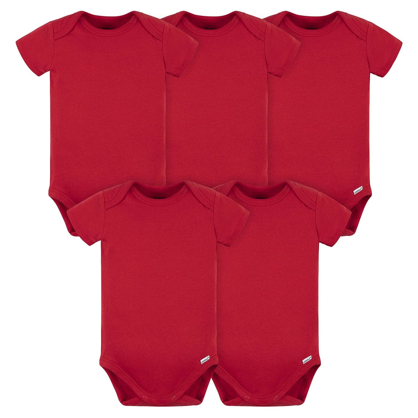 Gerber unisex baby 5 Pack Onesies Multipacks Bundle Interlock 180 Gsm Shirt Red 18 Months US