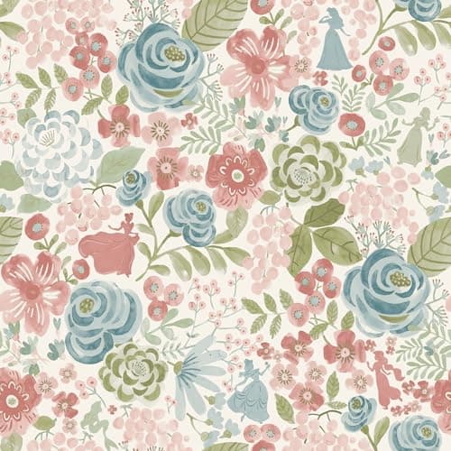 Disney Princess Blush Watercolor Floral Peel and Stick Wallpaper by RoomMates RMK12794PLW