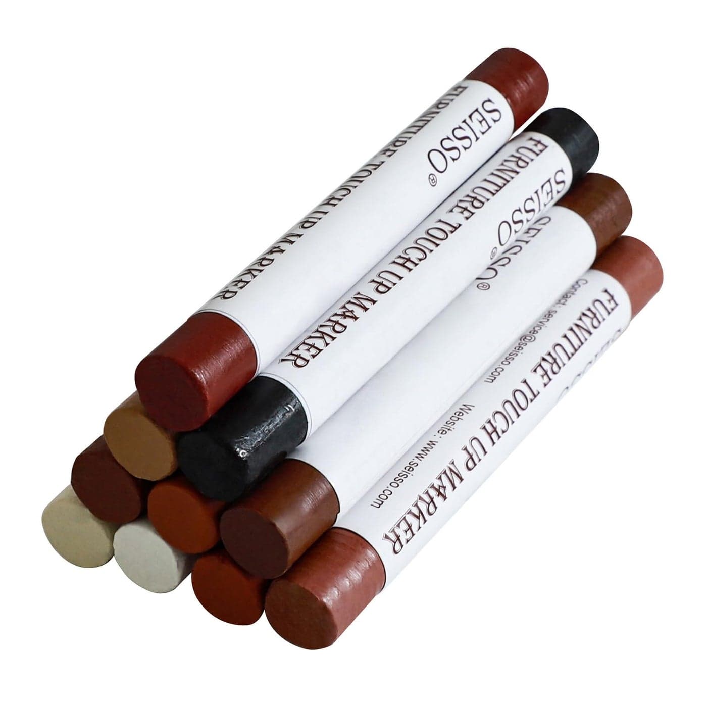 SEISSO Wood Filler Sticks Furniture Wax Crayons for Scratches 10 Pcs Wood Floor Repair Wax Filler Sticks Touch Up Wax Sticks Repair Kit for Scratches Holes Floor Laminate Carpenters