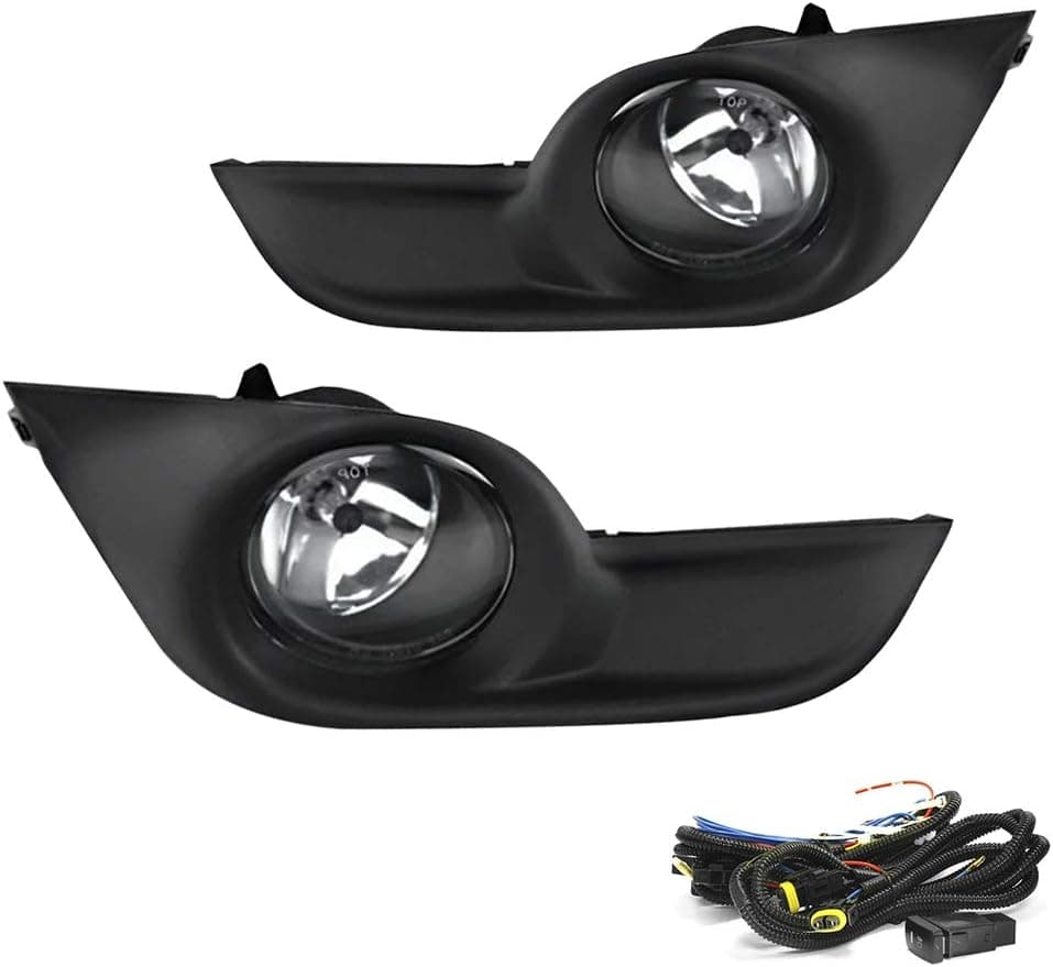 A ABIGAIL Driving Fog Lights Replacement for Nissan Altima 2013-2015 with H11 12V 55W Halogen Bulbs & Chrome Black Bezel