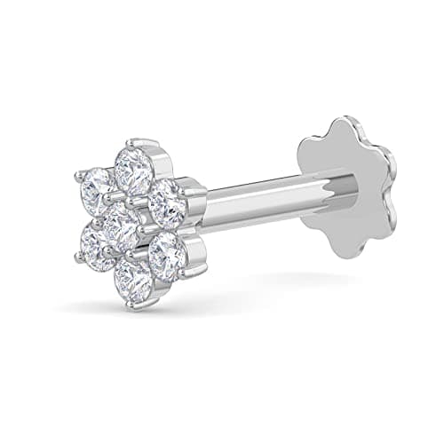 Mothers Day Gift for Mom |2.33mm–4.25mm 14K Gold Real Diamond Nose Ring Stud for Women| G-H Color, I1-I2 Clarity | 18G 19G Nose Piercing Jewelry (4.25mm Diamond 19g White Gold)