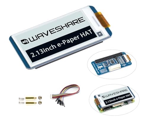 2.13inch E-Ink Display HAT V4 Version, Black/White Two-Color 250x122 Pixel E-Paper Module for Raspberry Pi 5/ 4B/3B+/3B/2B/A+/Zero W/WH/Zero 2 W/Jetson Nano SPI Interface, Support Partial Refresh