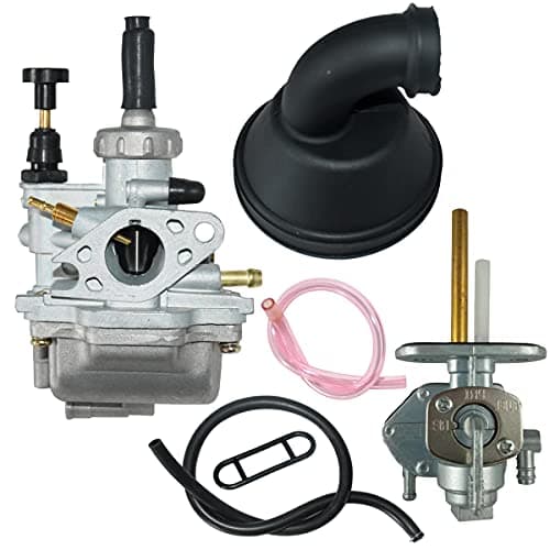 Cylinman LT80 Carburetor Kit with Fuel Switch Valve Petcock&Intake Manifold fit for SUZUKI LT80 QUADSPORT ATV Carb 1987-2006 Replaces 13200-40B00, 13200-40B10 Replacement part