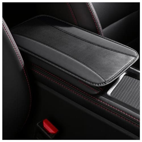 IHOTDER Stylish Car Center Console CoverPU Leather Car Armrest Cover Prevent Scratches on Center ConsoleUniversal Car Armrest Cushion Car Accessories Interior for Car SUV Truck Black