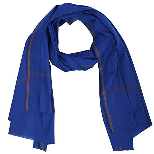 ROLIMOLI 100% Cotton Blue Gamchha Angochha Soft Absorbent Multipurpose Traditional Handloom Towel for Daily Use Bath Kitchen and Travel (2 Meter)