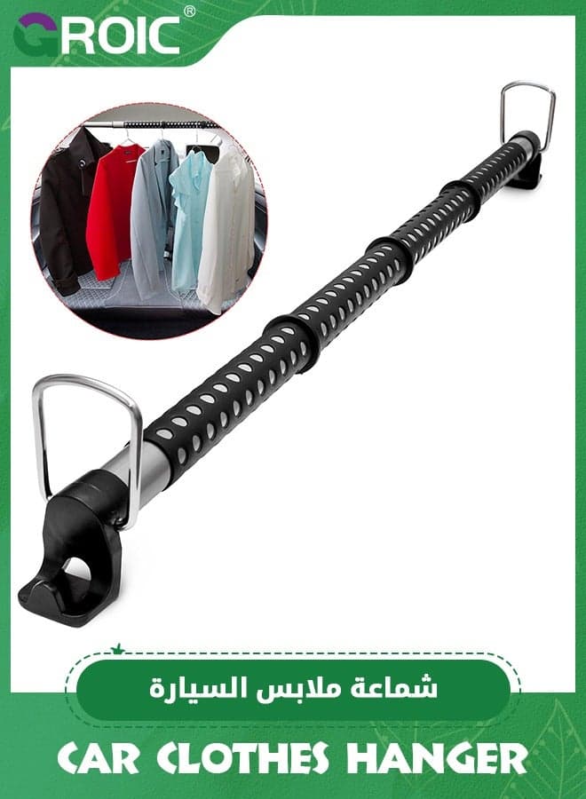 Expandable Car Clothes Hanger Bar,Heavy Duty Hanger Metal Storage Suit Rod,Car Hanging Closet Organizer Rack Expandable to 162cm,Stainless Steel Heavy Duty Car Clothes Rod