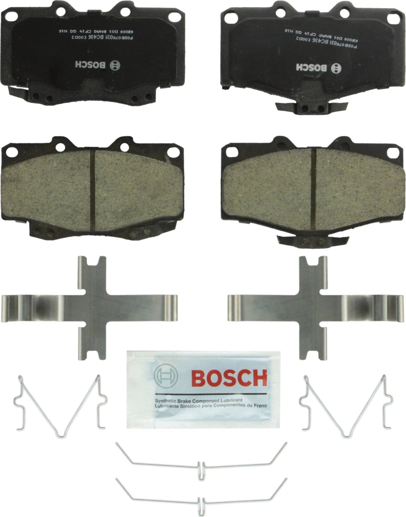 BOSCH BC436 QuietCast Premium Ceramic Disc Brake Pad Set Compatible with Select Toyota 4Runner Tacoma FRONT