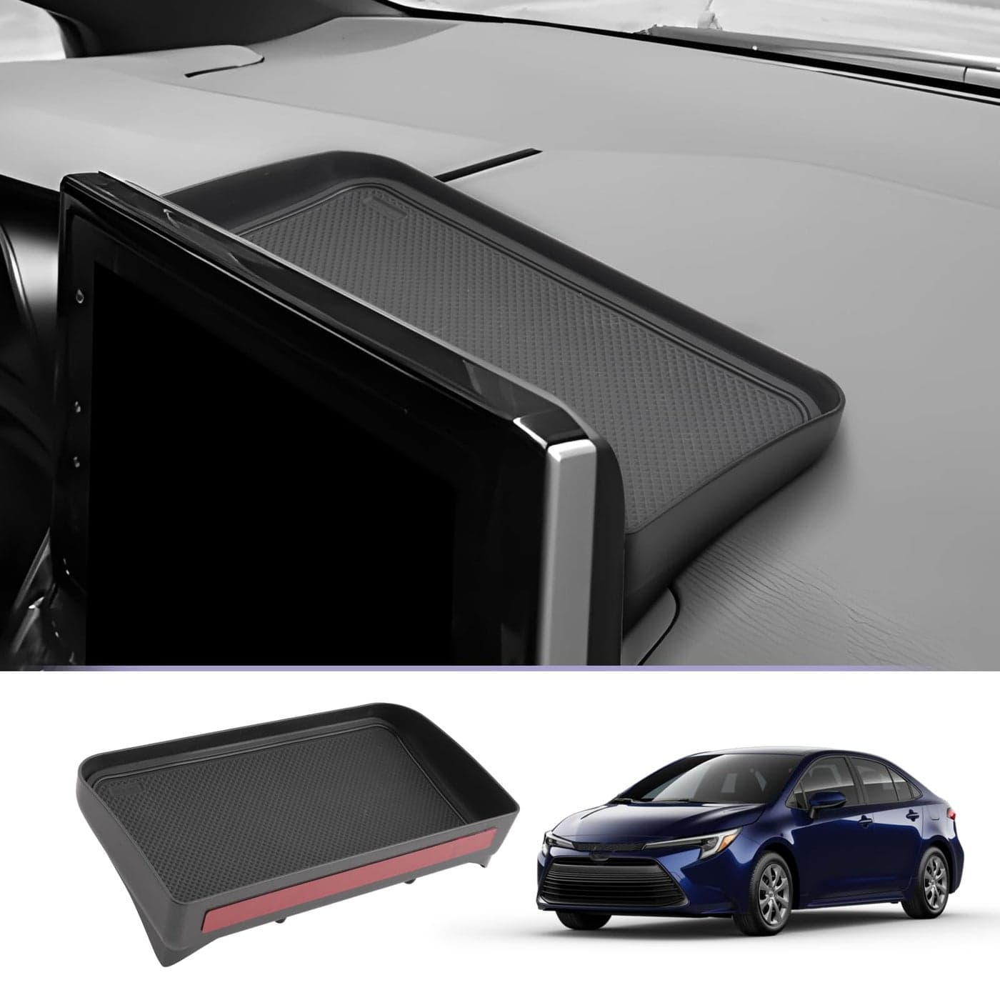 LUWU Dashboard Storage Tray Compatible with 20192024 2025 Toyota Corolla 2022 2023 2024 Corolla Cross Center Console Display Box Hidden Tray Behind Screen 2024 2025 Corolla Accessories