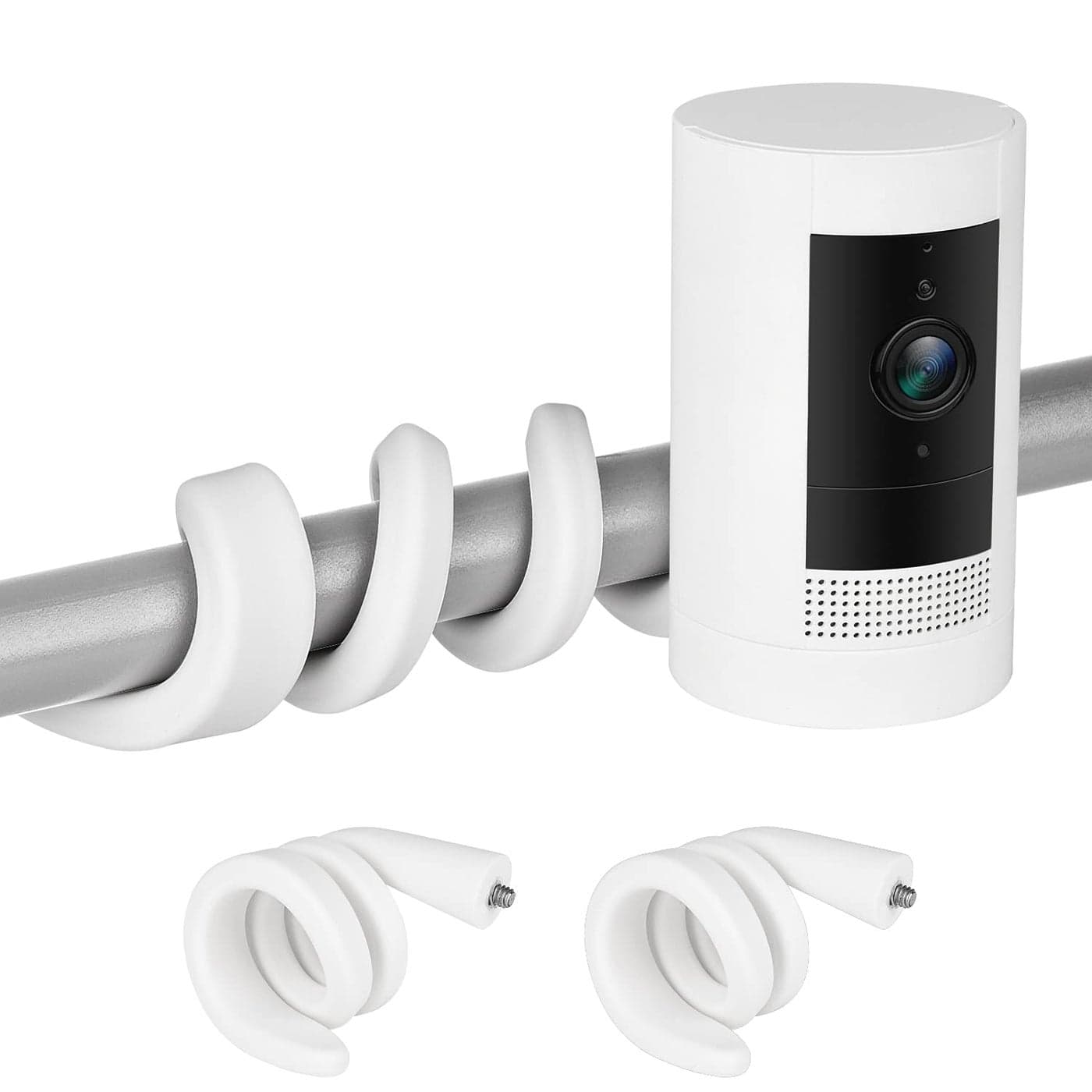 2Pack Flexible Twist Mount for Ring Stick Up Cam & Ring Indoor Cam(1st Gen), Flexible Gooseneck Mounting Bracket to Attach Your Camera Anywhere with No Tools - White