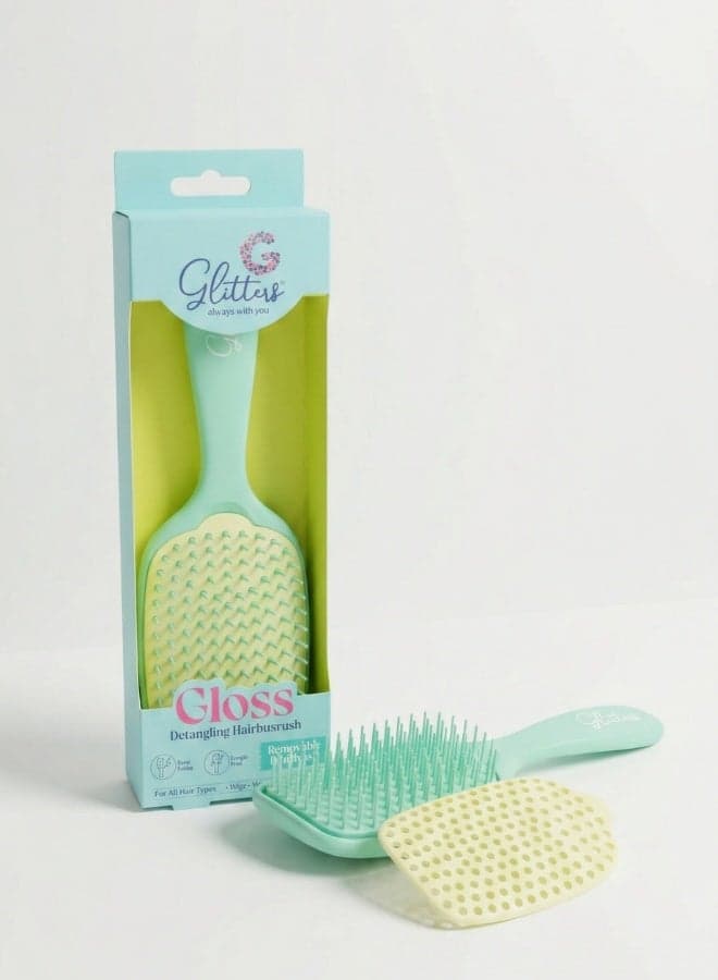 Glitters Detangling Hair Brush for Women and Girls – Anti-Static Paddle Brush with Scalp Massage Bristles for Wet & Dry Hair, Frizz-Free Smooth Styling Hairbrush