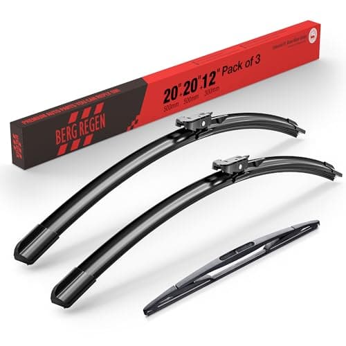 BERG REGEN 20"+20" Windshield Wiper Blades with 12" Rear Automotive Replacement Set for Ford Escape 2008 2009 2010 2011 2012 – Genuine OEM Quality (Set of 3)