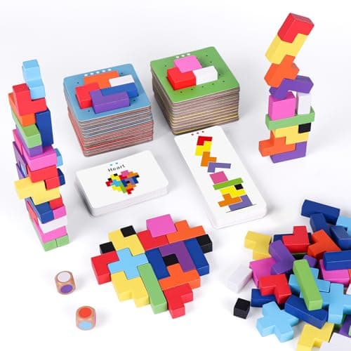 QianShouYan Wooden Block Game 120Pcs FastPaced Stacking Building Block Game Challenging Block Stacking Games 1 to 6 Players Party Games for Ages 4