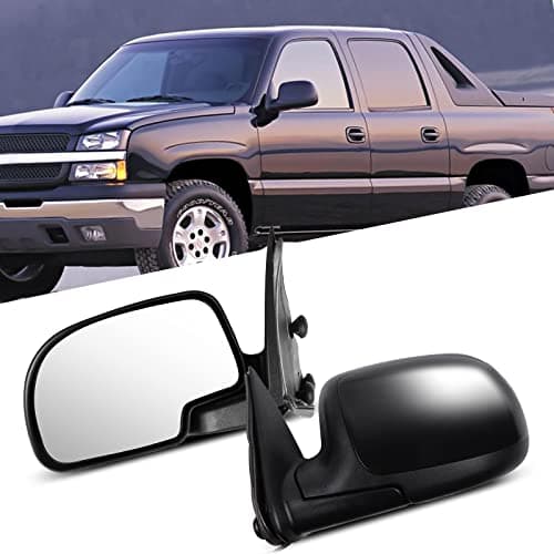 ITOPUP Set Side Mirrors Assembly Fit for 1999-2006 For Chevrolet Silverado Pickup Suburban Tahoe For GMC Sierra Yukon Manual Fold,Non-heated Manual Smooth Black