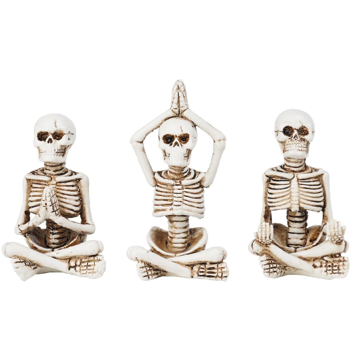 Newman House Studio Halloween Statues NoEvil Skeleton CollectibleFigurines Realistic Skull Decorations See Speak Hear No Evil Home Decor Set of 3 23L x 4W x 43H inch