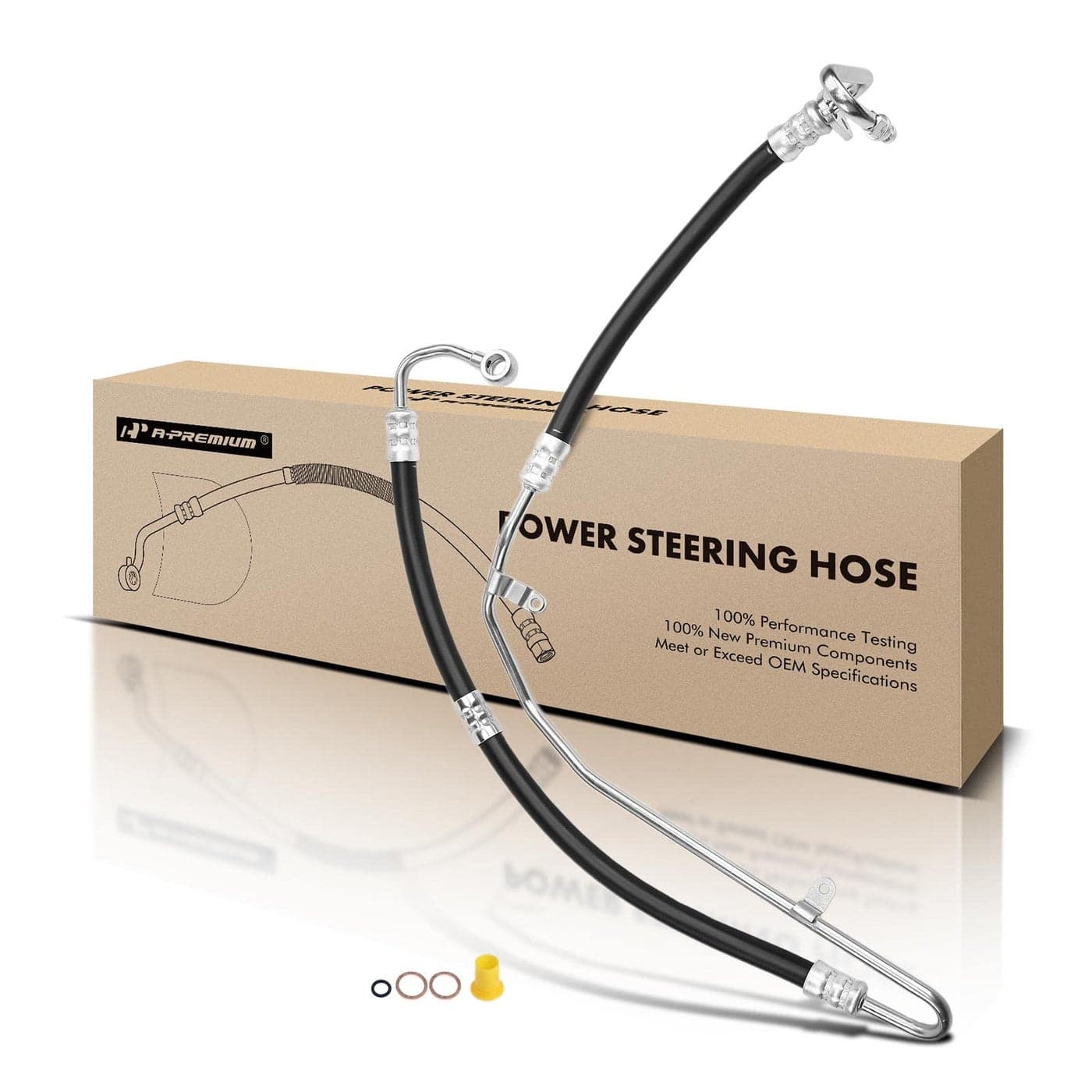 APremium Power Steering Pressure Line Hose Assembly Compatible with MercedesBenz W212 Series E350 20062009 V6 35L 4Matic Only with Washer Oring Pump to GearRack Pinion
