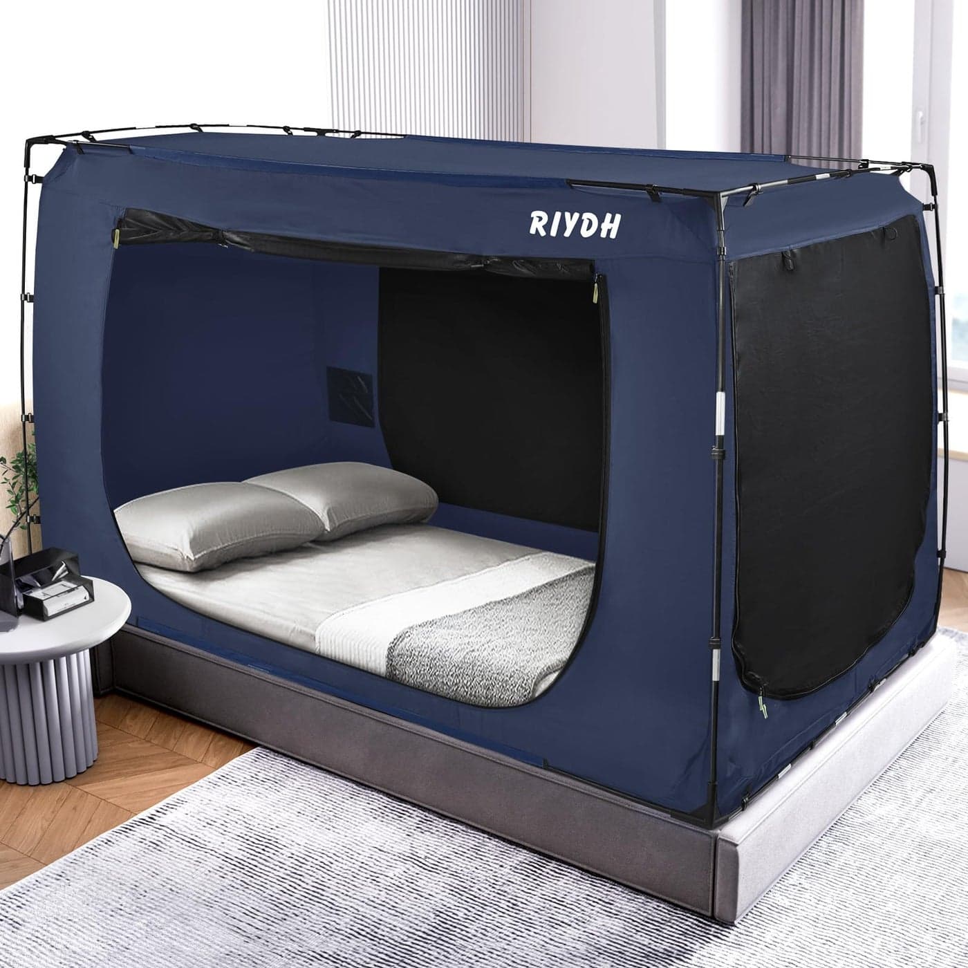 RIYDH Twin Size Bed Tent Original Design Portable Dream Tent 80 Blackout 3 Doors Breathable Suitable for Adults and Kids Ideal for Shared Rooms Dorm Rooms Travel