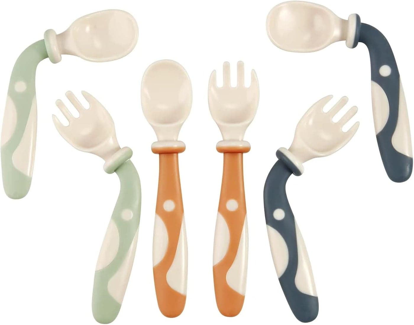 PandaEar Baby Bendable Spoons and Forks set 6 Pack Training Learning SelfFeeding Baby Spoons First Stage for Kids Toddlers Children and Infants BPA Free Easy Grip Fork Tableware