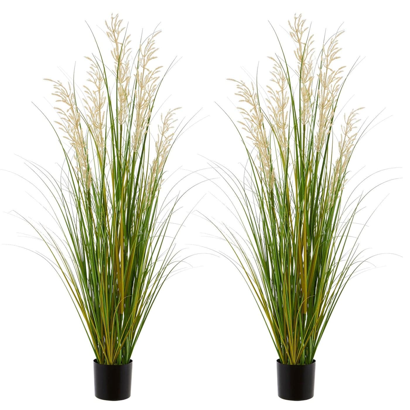 Artificial Plant 47in Tall 2pk Grass Faux House Plants in Pot Indoor Decorative Flowers Greenery for Home and Office Ideal Housewarming Gift