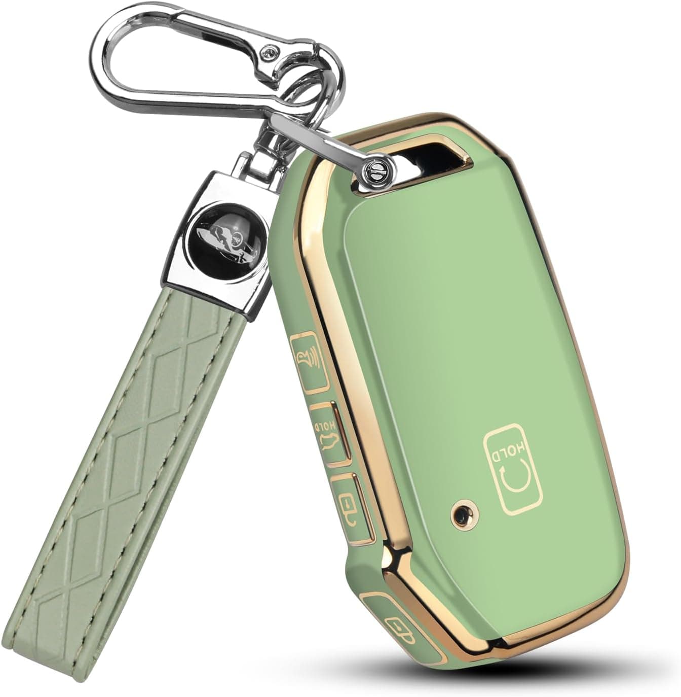 QBUC Key Fob Cover Case with Keychain for 2019-2022 Kia Models - Green