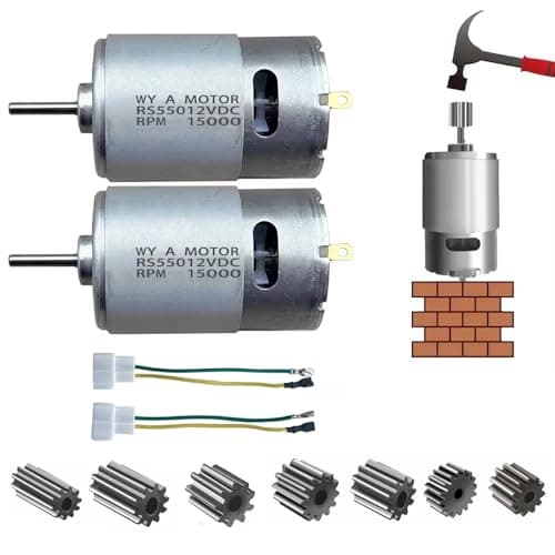 2 Pcs 12V RS550 15000RPM Electric Drive Motor for Power Wheels Upgrade18 Volt Motor for Kids Ride On Vehicals6V18V DC Motor Round Shaft High Torque Power for DIY ElectricReplacement Engine