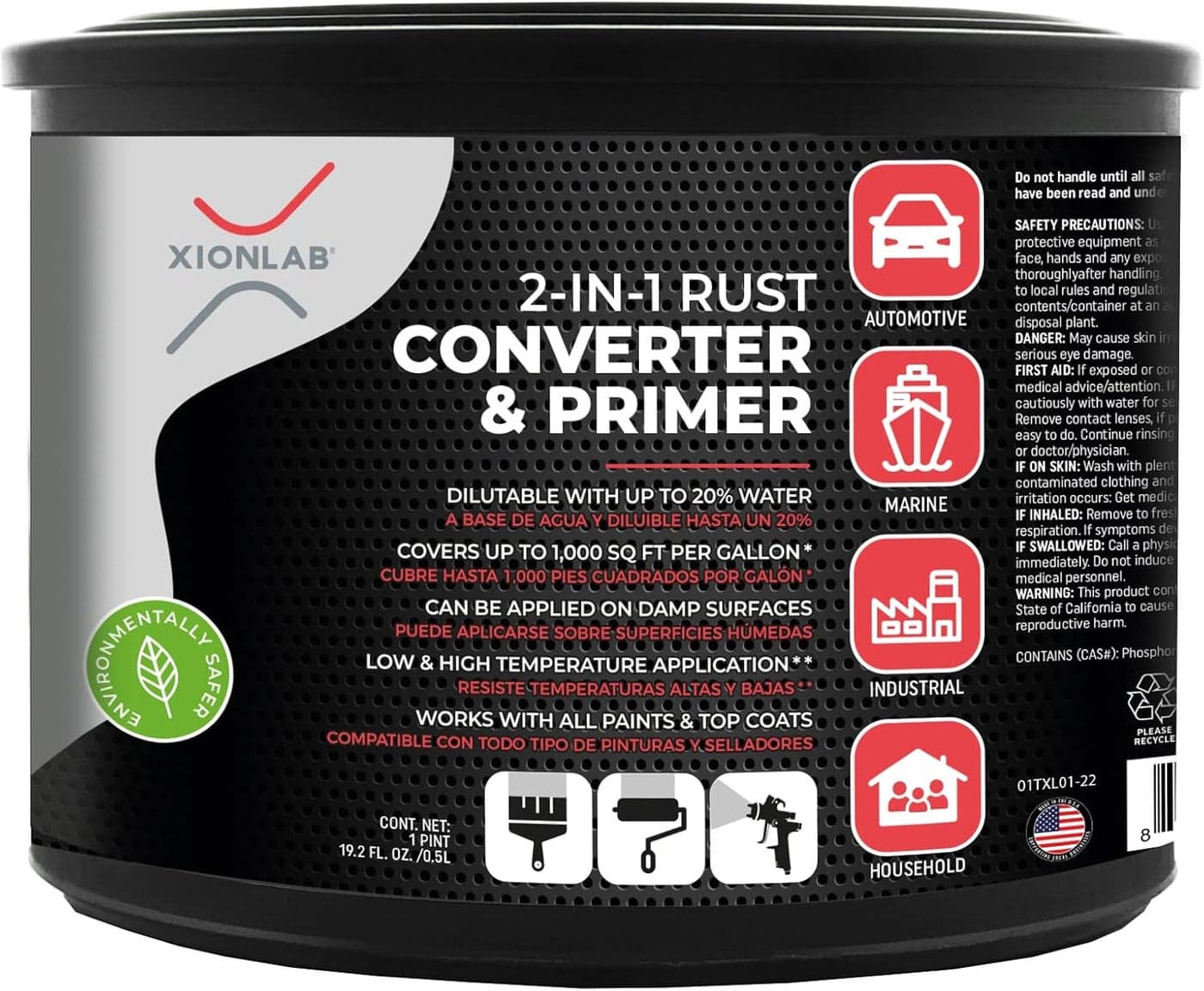 XIONLAB 2 in 1 Rust Converter & Metal Primer