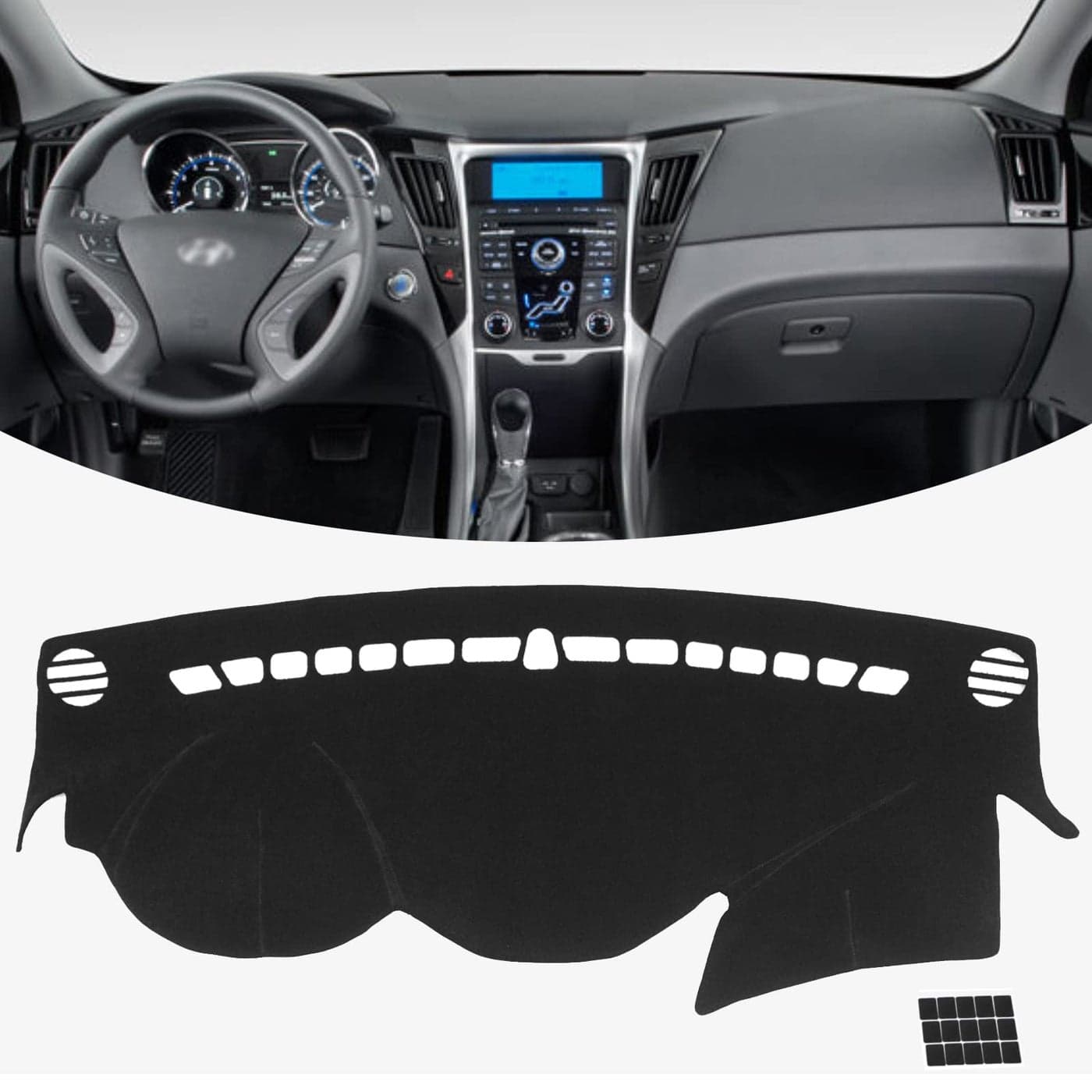 KEYOOG Dashboard Cover Dash Mat Fit for Hyundai Sonata 20142011 for Left Hand DriveCar Dash Board Mat AntiGlare CarpetNonSlip Pad Sunshield Protector Black