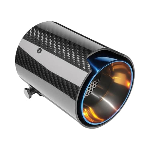 Bielpord Universal 25Inch Inlet 366Inch Outlet 484Inch Length Car Exhaust Tips Blue