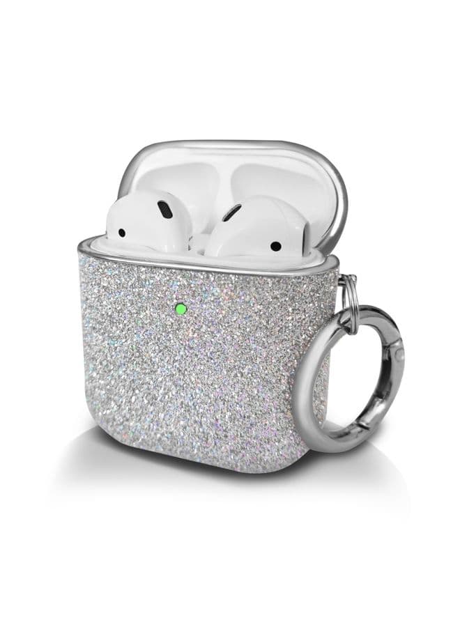 Case Cover Electroplating Glitter Powder Wireless Earphone Protective Case For AirPods 1 / 2 Silver