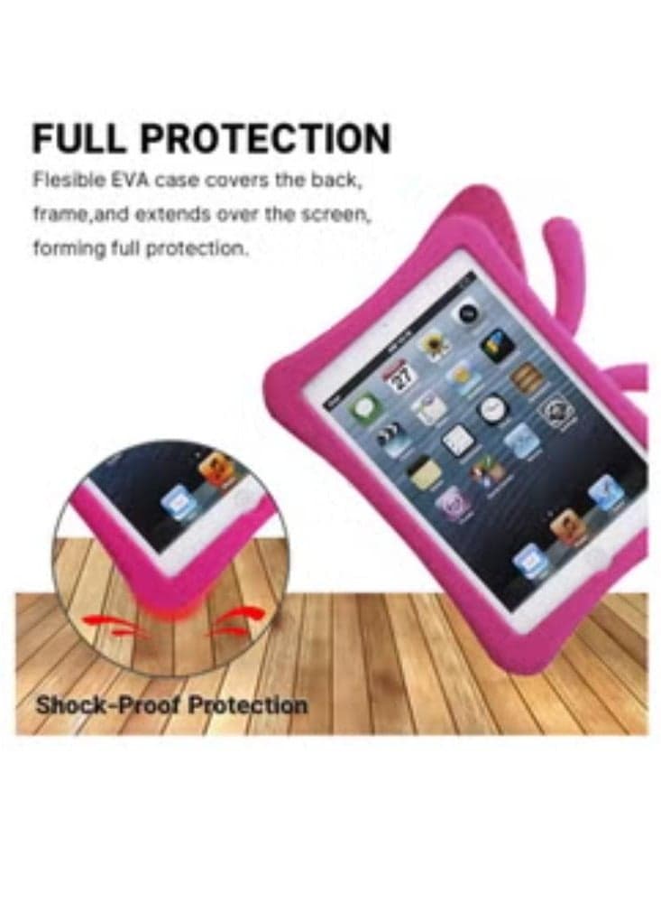 iPad 7 10.2 3D Cute Butterfly Case - Light Weight EVA Stand Shockproof Rugged Heavy Duty Kids Friendly Tablet Case for iPad 10.2 iPad 7th Gen iPad Pink