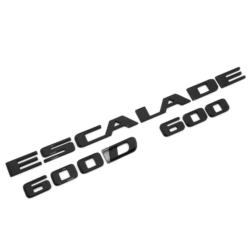 3Pack Escalade 600 600D Rear Liftgate Emblem 3D Badge Letter 84787581 23440294 84740919 Compatible with fits Escalade Gloss Black