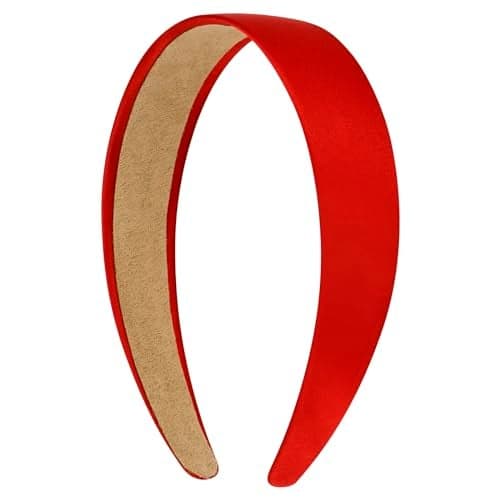 VELSCRUN Red Headband Satin Headbands for Women Girls Non Slip 13 Inch Women Hair Bands Halloween Cosplay Diy Holiday Head Band Gifts for Mothers Sisters Hair Accessories