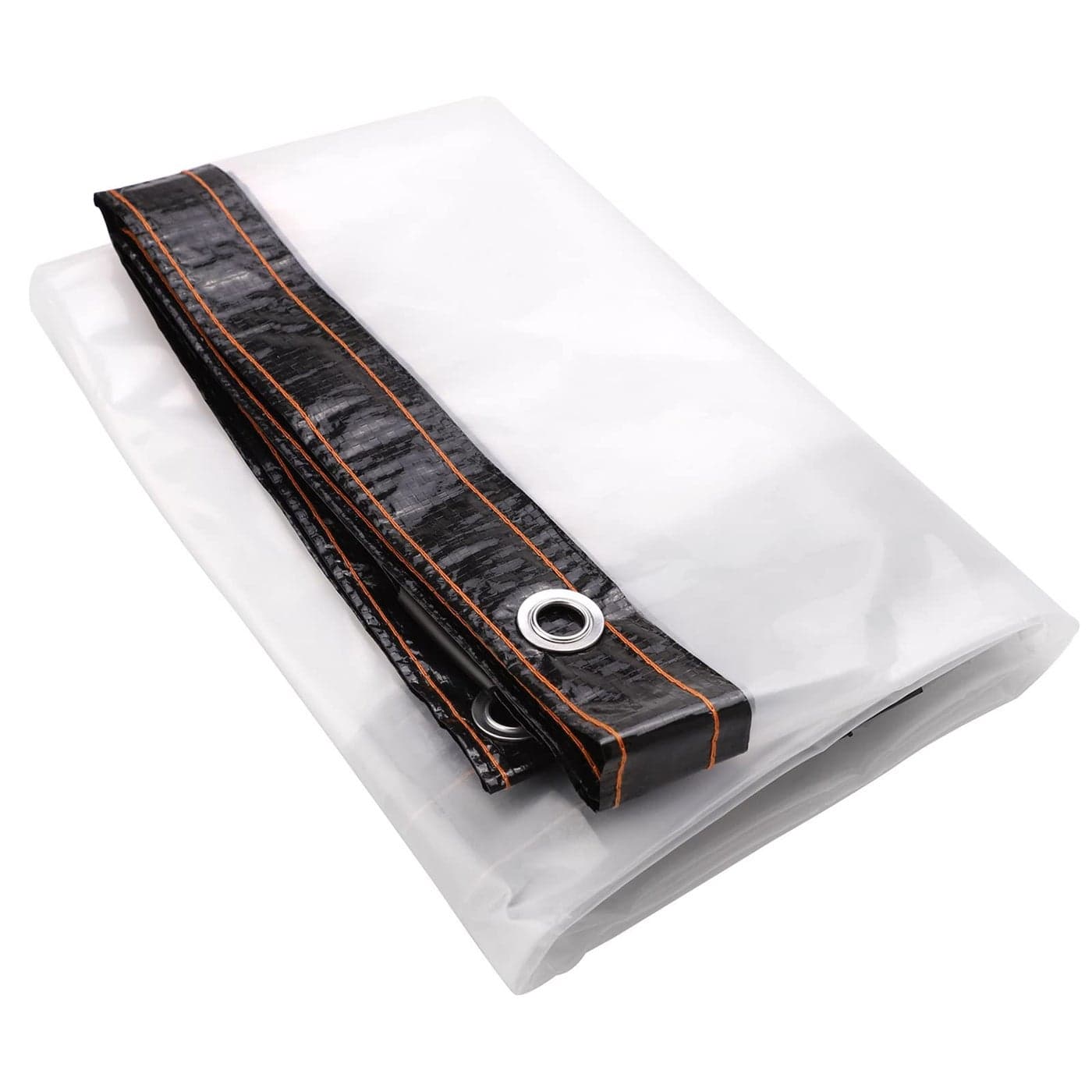 Lrnn Clear Waterproof Tarps Outdoor 3 x 3 Feet Transparent Tarpaulin Plastic Rainproof Tarp Cover with Grommets for Garden Furniture Cars Opening Storage Black