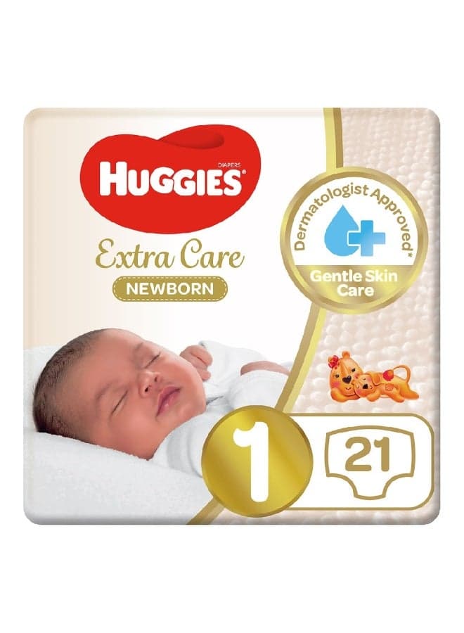 Extra Care Newborn Diapers, Size 1, Up to 5Kg, Pack of 21’s