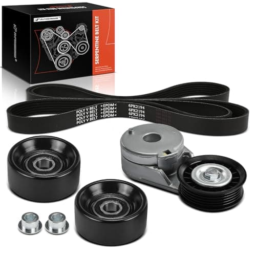 A-Premium Engine Serpentine Belt Drive Kit with Tensioner & Idler Pulley Compatible with Chevrolet Malibu, Venture & Buick Rendezvous & Oldsmobile Alero, Silhouette & Pontiac Aztek - V6 3.1L 3.4L