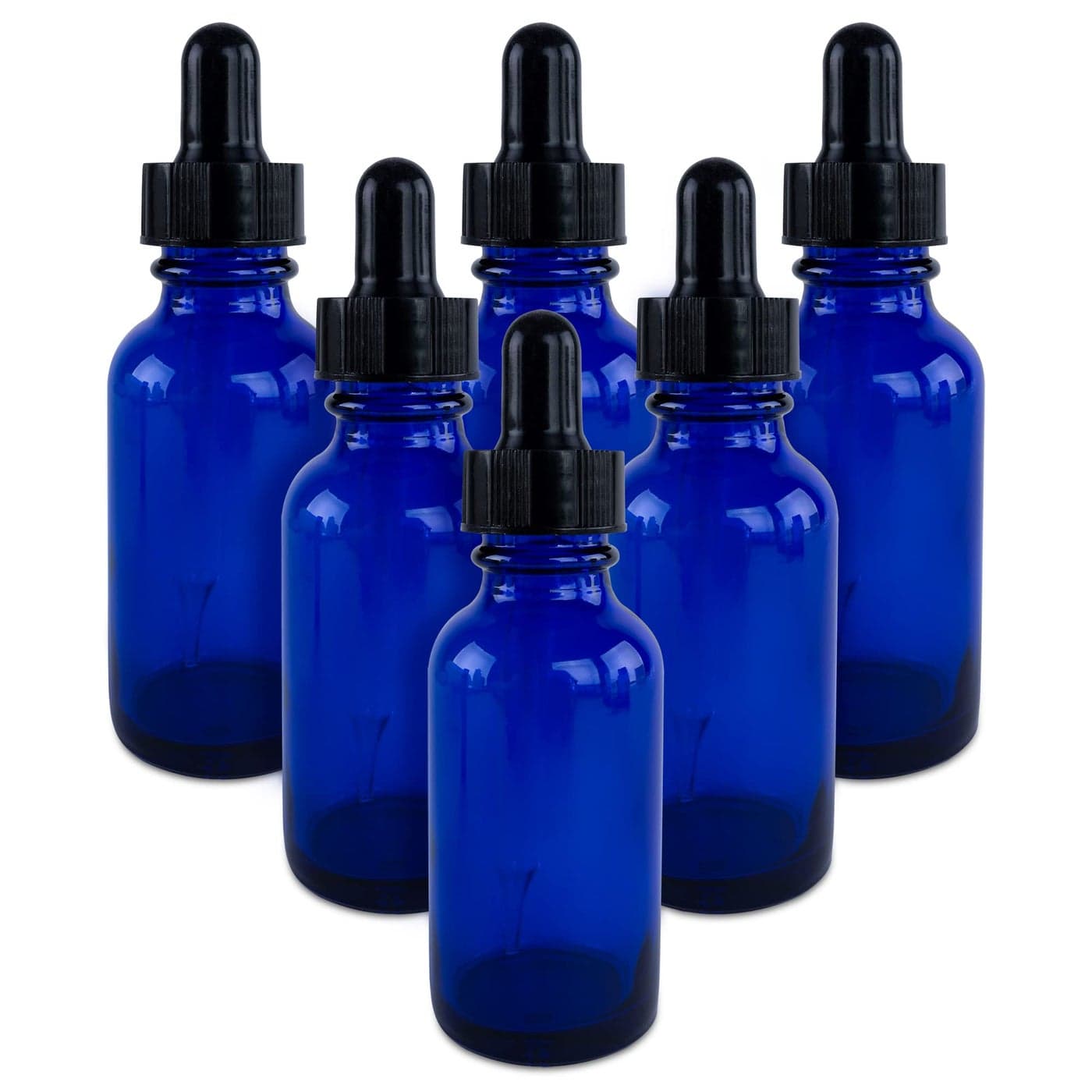 Super Z Outlet 1oz Glass Bottles with Glass Eye Dropper Dispenser for Essential Oils Kitchen Tools Chemistry Lab Chemicals Colognes Perfumes 6 Pack Cobalt Blue