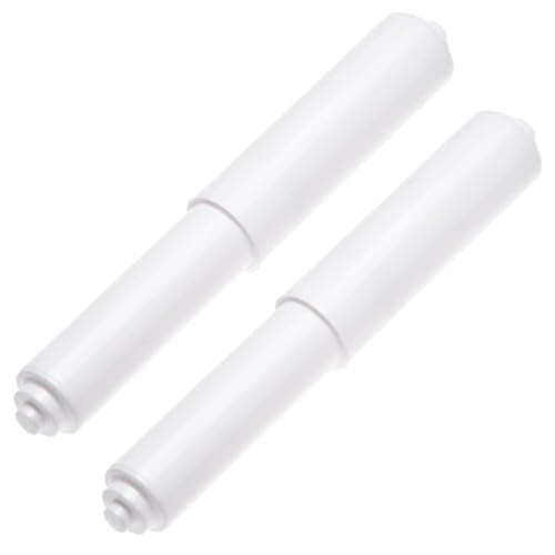 2 Pack White Toilet Paper Holder Spring Loaded Roller Replacement Rod