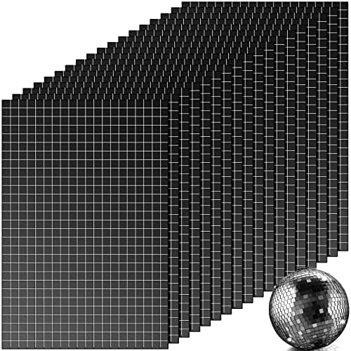Self-Adhesive Disco Mirror Tiles Mosaic Tiles for DIY Craft Projects, 5 x 5 mm(Black,10800 Pieces)