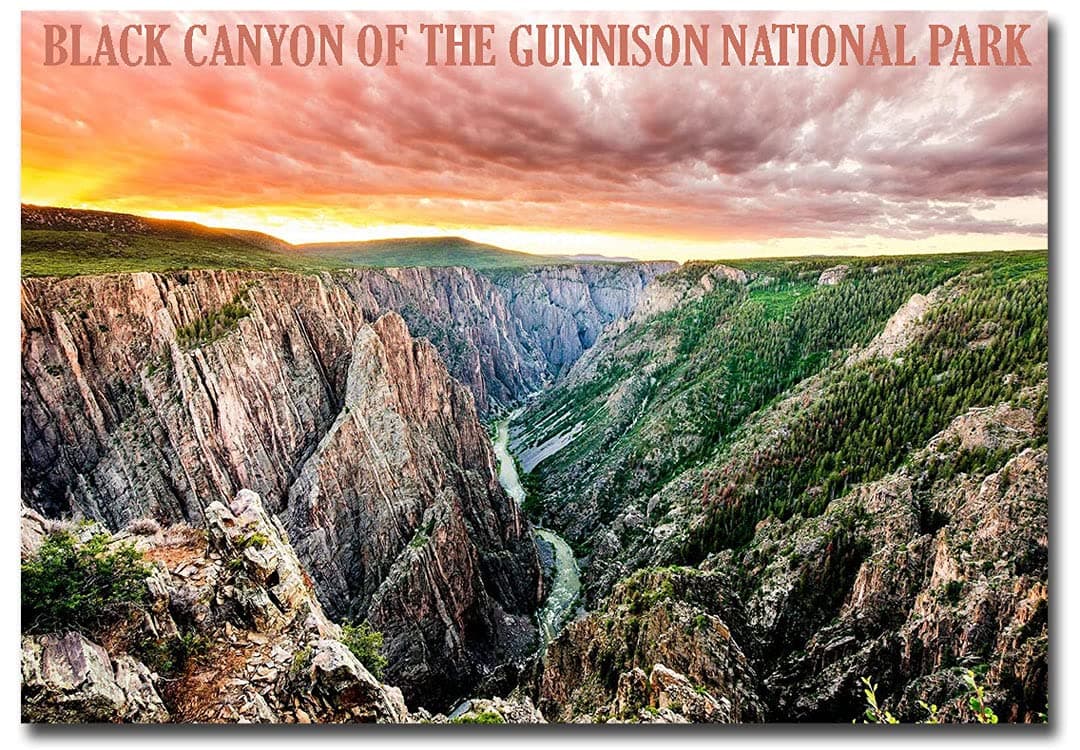 Black Canyon of The Gunnison National Park Sunrise Travel Refrigerator Magnet Size 25 x 35