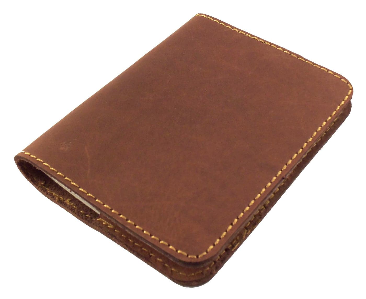 Refillable Leather Pocket Notebook - Mini Composition Cover - Fits Standard 4.5 x 3.25 Mini Composition Book (Dark Brown)