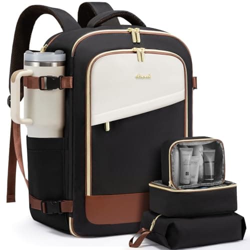 LOVEVOOK Travel Backpack for Women, 40L Carry On Backpack Flight Approved, Large Personal Item Bag Fits 17 inch Laptop, TSA Approved Luggage with 3 Packing Cubes,Waterproof Weekender Gym Daypack