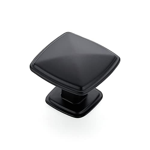 Ravinte 10 Pack Matte Black Kitchen Cabinet Square Knob Single Hole Cabinet Hardware for Dresser Drawer Pulls and Knobs